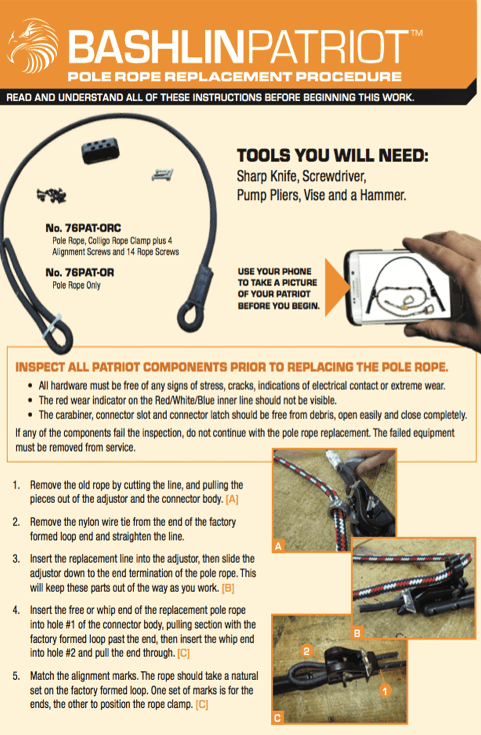 bashlin patriot pole rope replacement 1